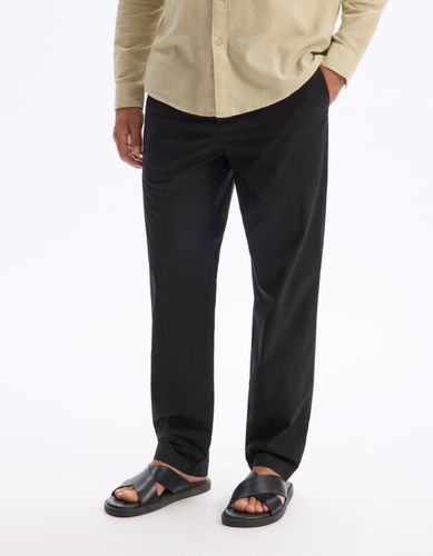 Pantalon straight 100% coton - noir - camaieu - Modalova