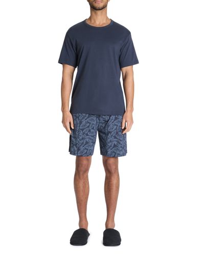Pyjama short 100% coton - marine - camaieu - Modalova