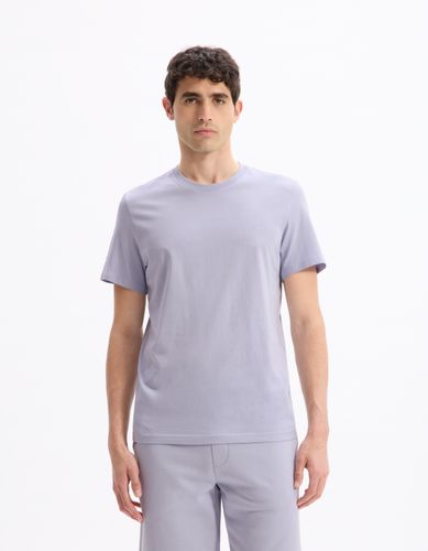 T-shirt straight col rond 100% coton - camaieu - Modalova
