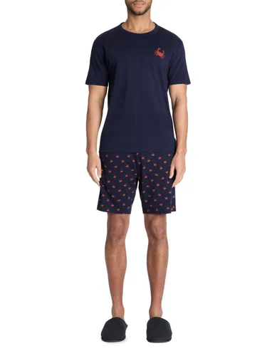 Pyjama short 100% coton - marine - camaieu - Modalova