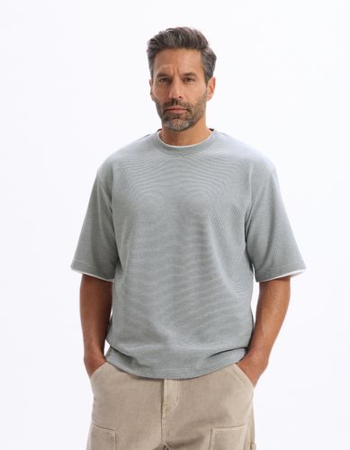 T-shirt oversize col rond rayé - camaieu - Modalova