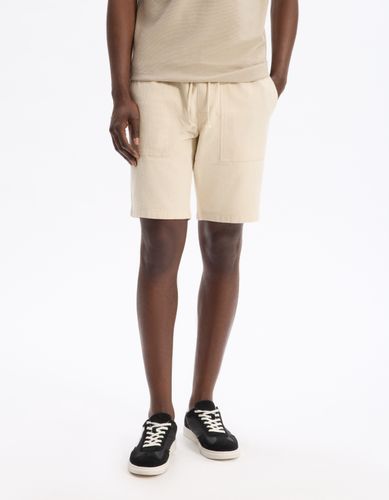 Bermuda 100% coton - beige - camaieu - Modalova