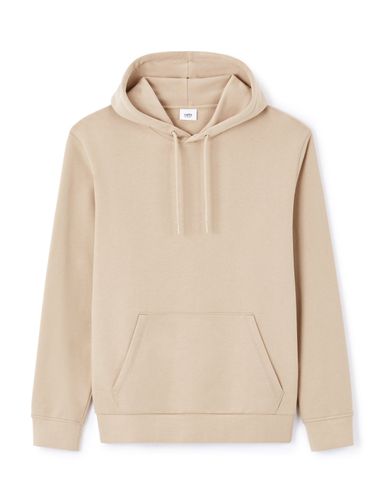 Sweat regular capuche 100% coton - beige - camaieu - Modalova