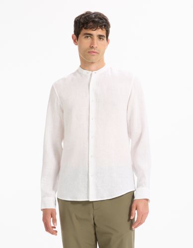 Chemise regular col mao 100% lin - camaieu - Modalova