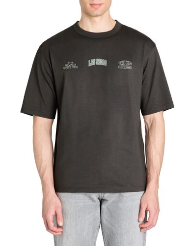 T-shirt oversize col rond 100% coton - noir - camaieu - Modalova
