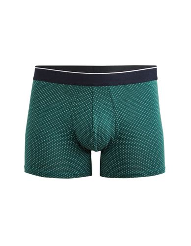 Boxer en coton stretch imprimé - vert - camaieu - Modalova