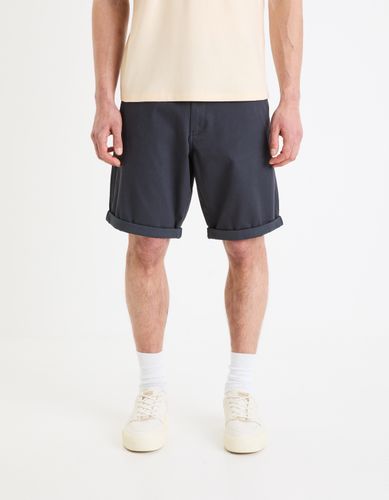 Bermuda chino en coton stretch - marine - camaieu - Modalova
