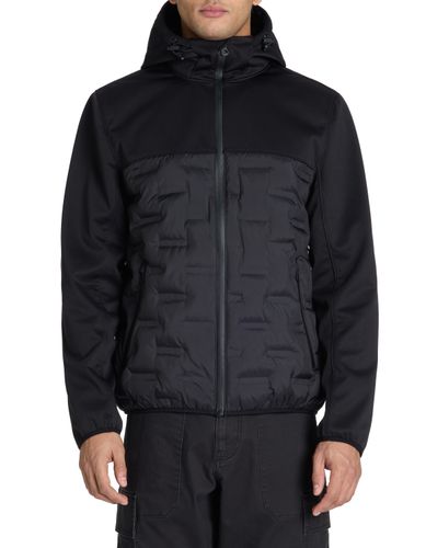 Doudoune softshell mix matière à capuche - camaieu - Modalova