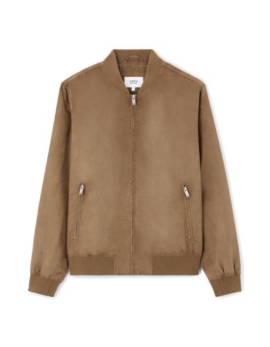 Veste col bomber - marron - camaieu - Modalova