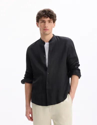 Chemise regular col mao 100% lin - camaieu - Modalova