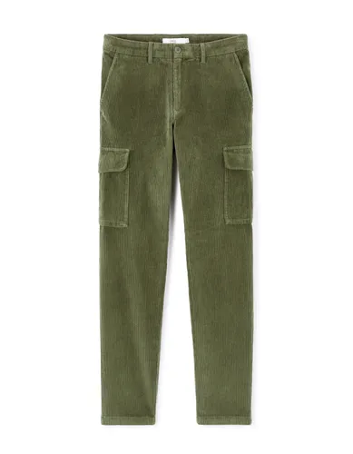 Pantalon cargo straight coton stretch - kaki - camaieu - Modalova