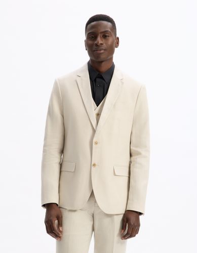 Veste de costume slim 100% lin - camaieu - Modalova