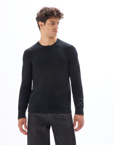 Pull col rond en maille flammée 100% coton - camaieu - Modalova