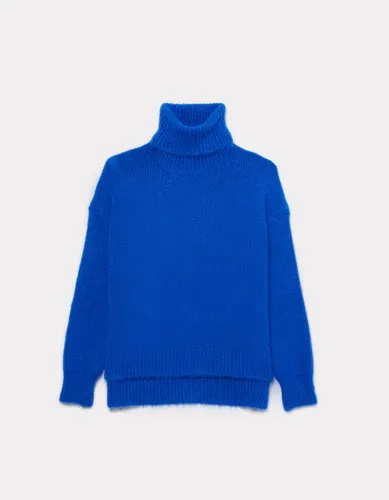 Pull à col roulé en laine alpaga mélangée - bleu électrique - celio - Modalova