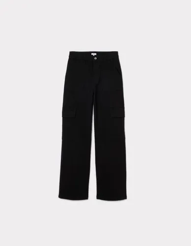 Pantalon cargo taille haute - noir - camaieu - Modalova