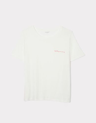 T-shirt imprimé à col rond en 100% coton - écru - camaieu - Modalova