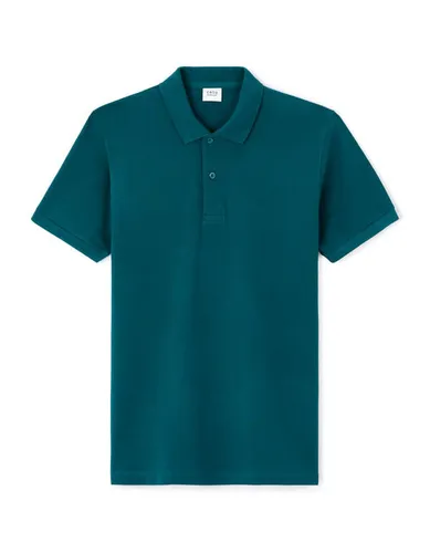 Polo straight piqué en coton - marine - celio - Modalova