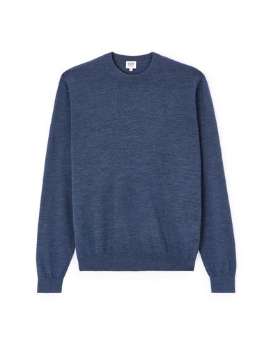 Pull col rond 100% laine - bleu - camaieu - Modalova