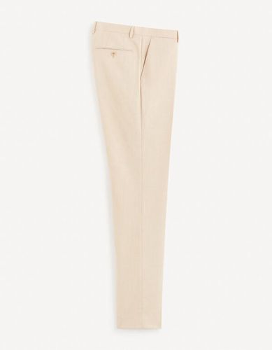Pantalon de costume slim - beige - celio - Modalova