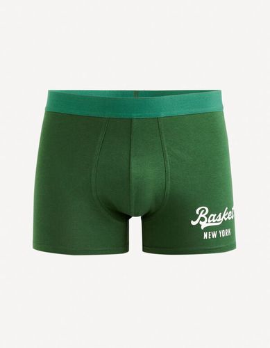 Boxer en coton stretch - vert - celio - Modalova