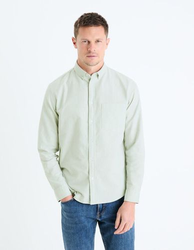 Chemise regular 100% coton oxford - vert clair - celio - Modalova