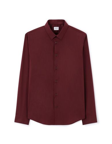 Chemise slim coton stretch - bordeaux - celio - Modalova