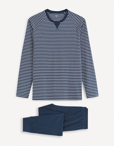 Pyjama 100% coton - marine - celio - Modalova