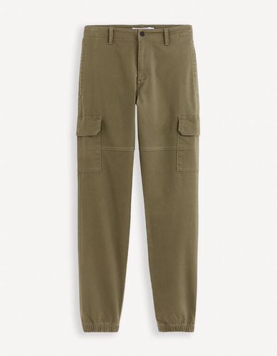 Pantalon cargo slim en coton stretch - kaki - celio - Modalova