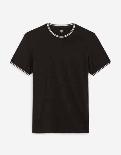 T-shirt col rond en coton stretch - celio - Modalova