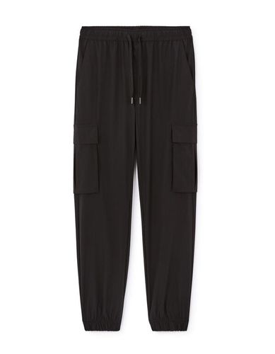 Pantalon cargo slim stretch - noir - camaieu - Modalova