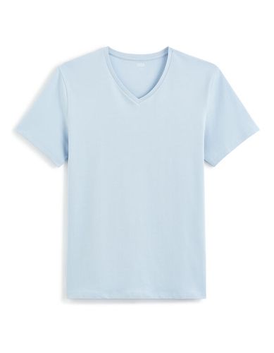 T-shirt slim col V en coton stretch - celio - Modalova