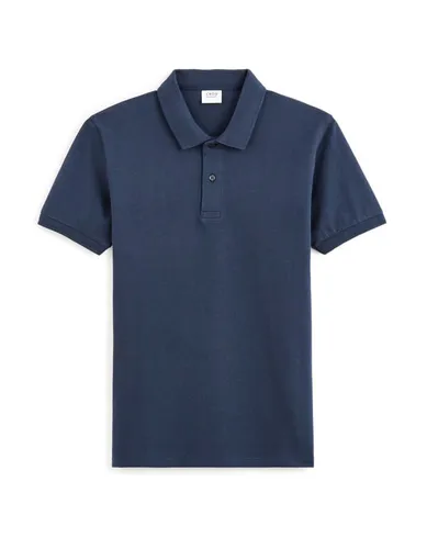 Polo straight piqué en coton - marine - celio - Modalova