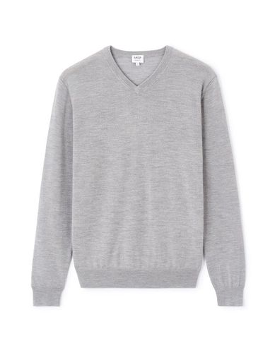 Pull col v 100% laine mérinos - gris - celio - Modalova