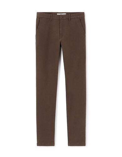 Pantalon chino slim coton stretch - marron - camaieu - Modalova