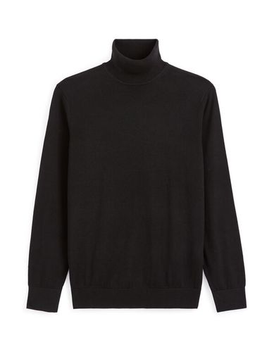 Pull col roulé en coton - noir - camaieu - Modalova