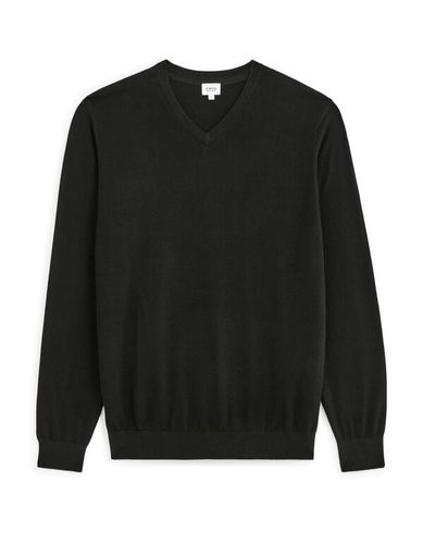 Pull à col v en coton - noir - celio - Modalova