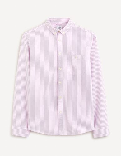Chemise regular oxford 100% coton - mauve - celio - Modalova