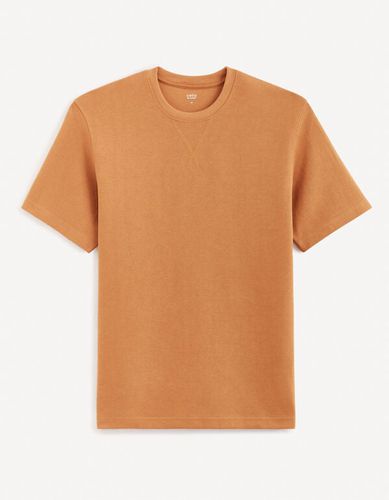 T-shirt boxy col rond - marron - celio - Modalova