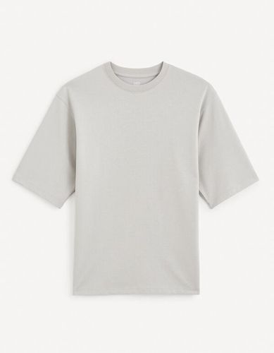 T-shirt col rond en coton mélangé - gris - celio - Modalova
