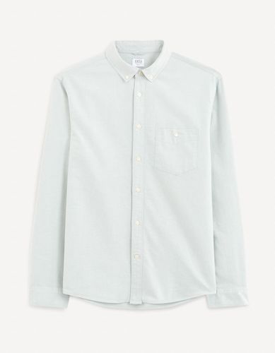 Chemise regular oxford 100% coton - vert - celio - Modalova
