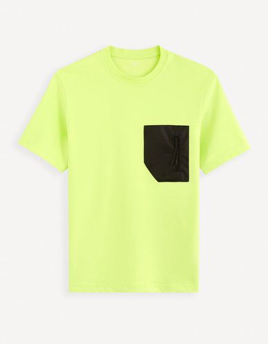 T-shirt col rond - vert - celio - Modalova