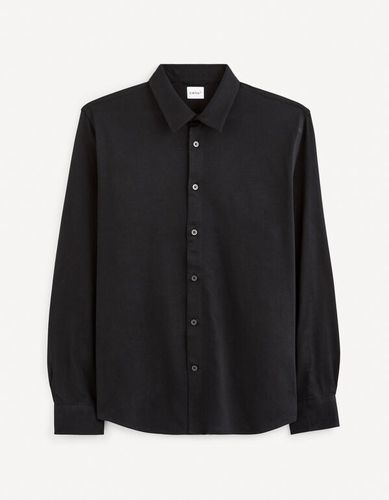 Chemise regular en jersey - noir - celio - Modalova