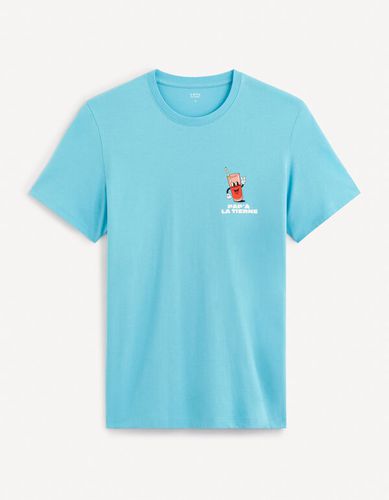 T-shirt col rond en coton - celio - Modalova