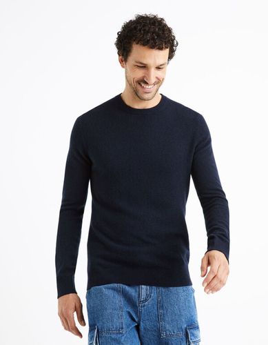 Pull col rond 100% cachemire - marine - celio - Modalova