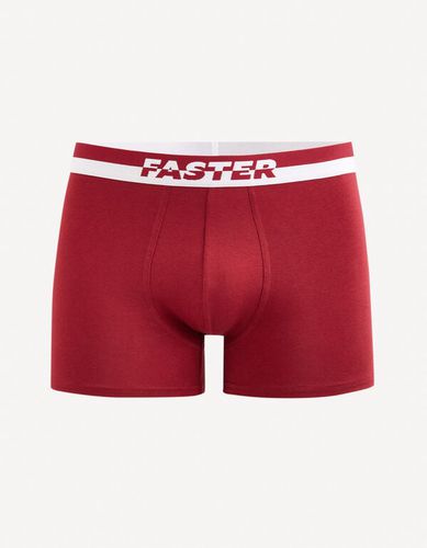 Boxer en coton stretch - rouge - celio - Modalova
