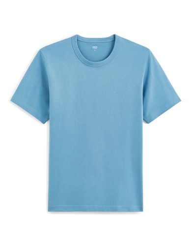 T-shirt boxy col rond 100% coton - bleu - celio - Modalova