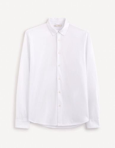 Chemise regular en jersey - blanc - celio - Modalova