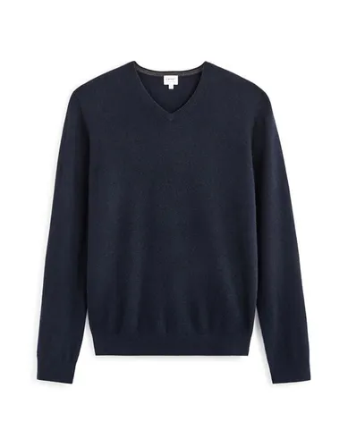 Pull 100% cachemire col V - marine - celio - Modalova