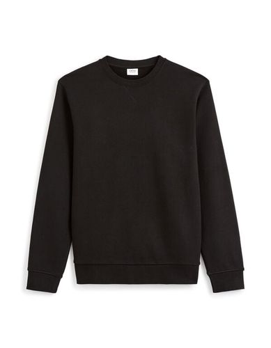 Sweat col rond en coton - noir - camaieu - Modalova