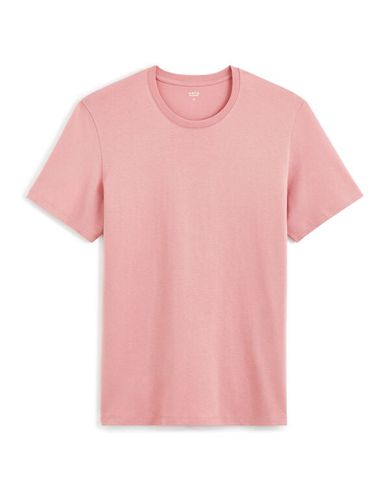 T-shirt straight col rond 100% coton - rose - celio - Modalova